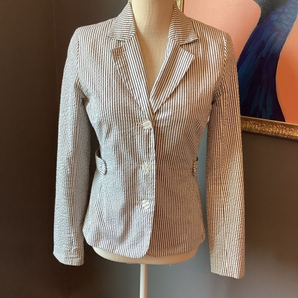 Isaac Mizrahi‎ Striped Cotton Blazer